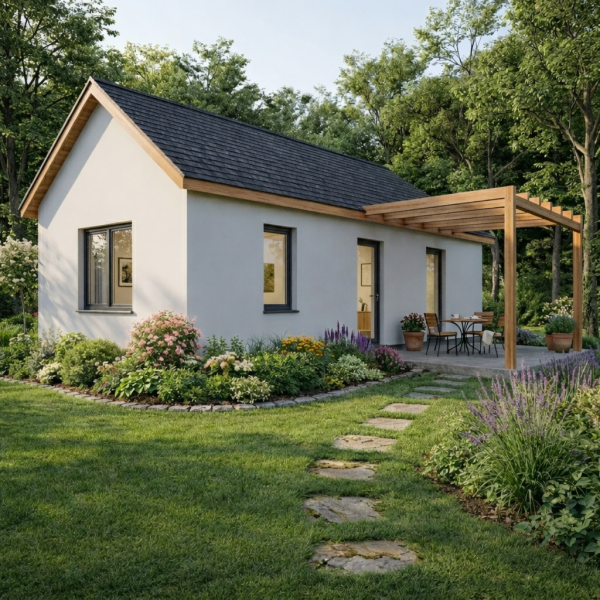 Charming garden home with pergola